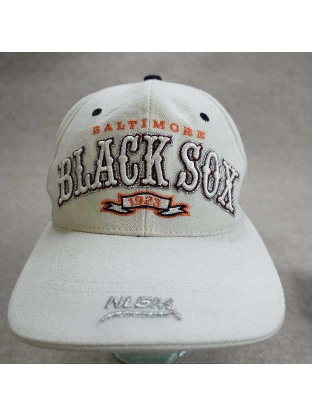 Baltimore Black Sox Hat White Luke Atkinson Satchel Paige Allstars Autographed